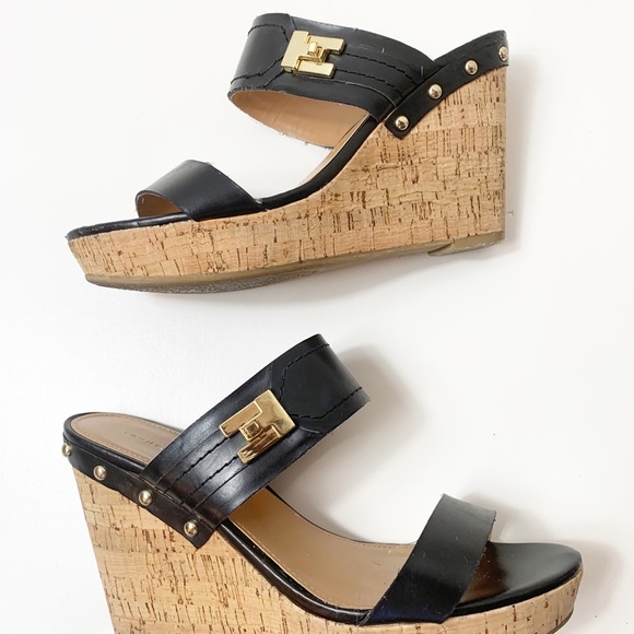 black tommy hilfiger wedges